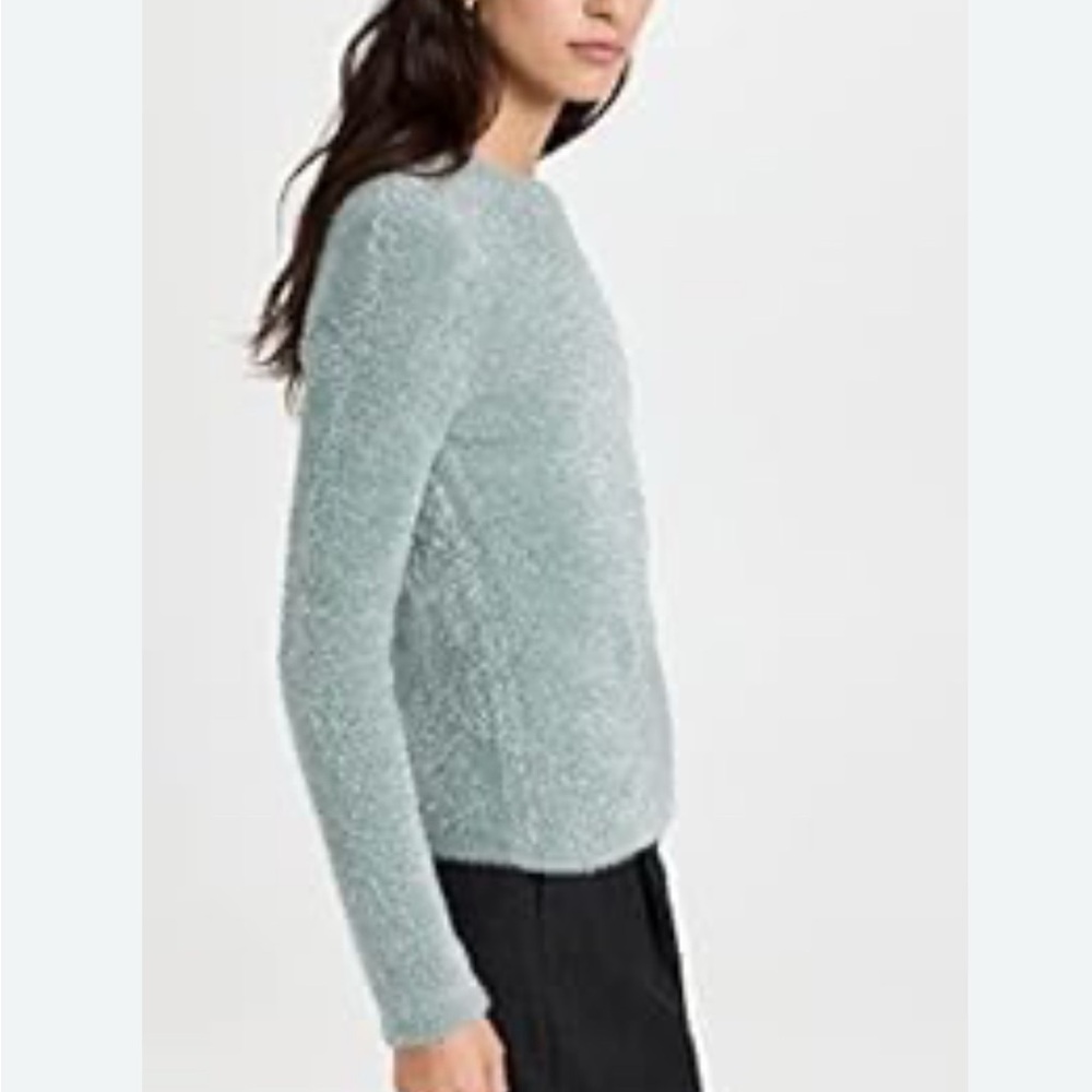 Vince Lurex Eyelash Textured Metallic Knit Sweater